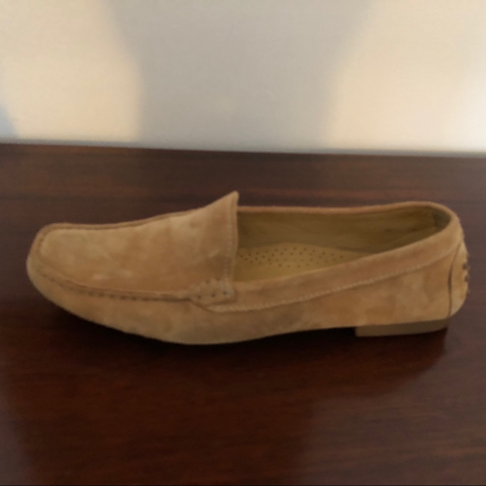 Michael Pasinkoff suede driving shoes.
